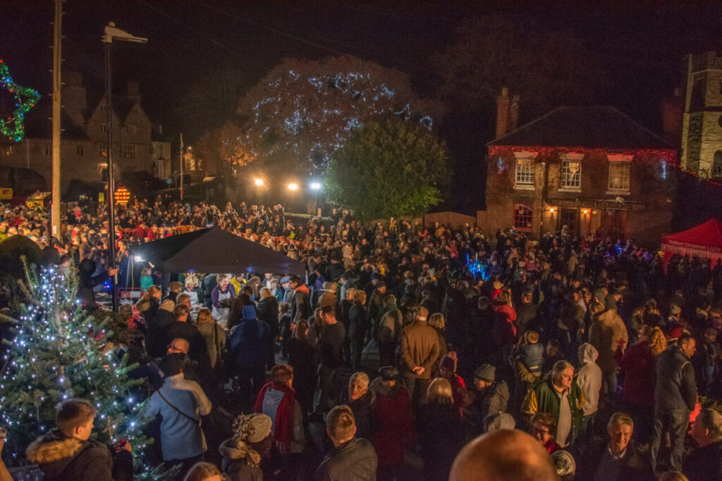 Large crowds congregate for the Christmas Lights Swtich On event
