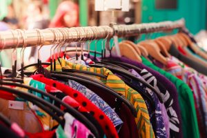 Rack of colourful clothes